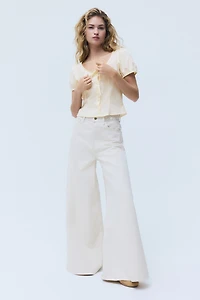 Puff-Sleeved Poplin Blouse