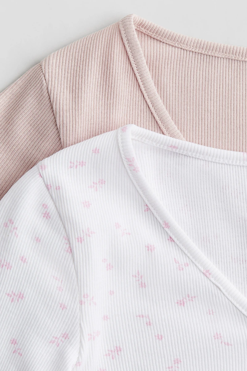 2-pack Long-Sleeved Ribbed Tops