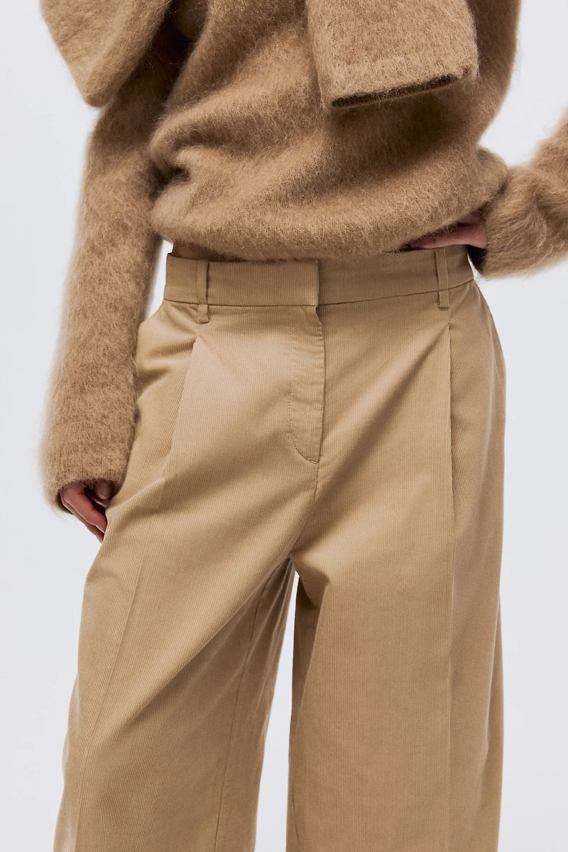 Wide-Leg Corduroy Pants