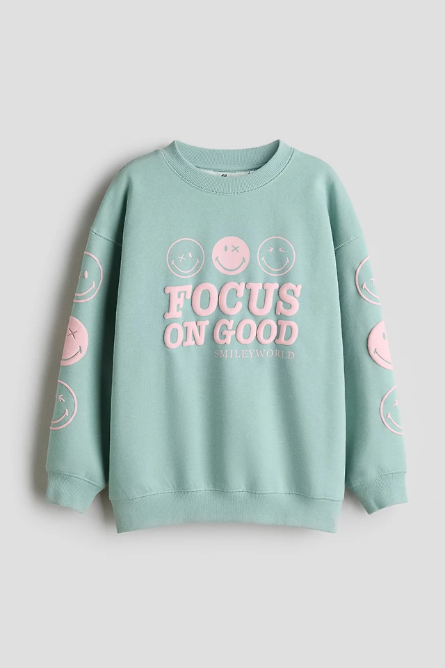Oversized Sweatshirt with Printed Motif