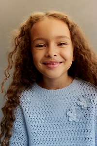 Chandail en tricot de coton ajourée