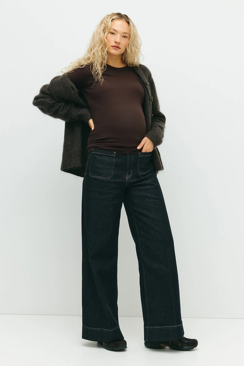 MAMA Ribbed Jersey Top