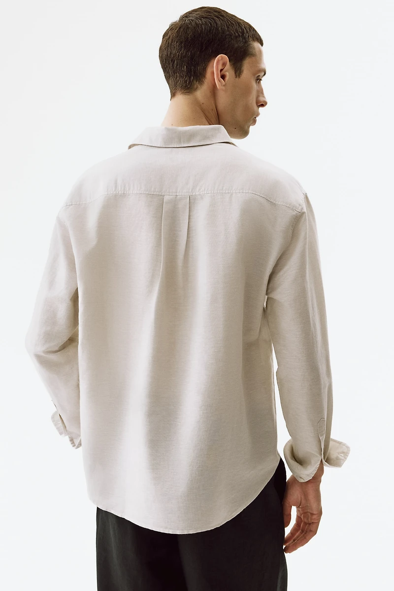 Chemise décontractée en lin mélangé