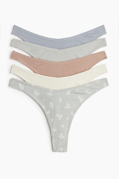 5-pack Ribbed Thong Briefs