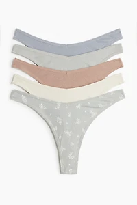 5-pack Ribbed Thong Briefs