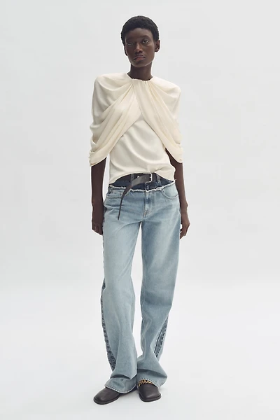 Draped Satin Top