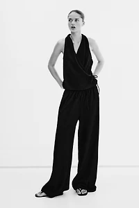 Textured Drawstring Pants