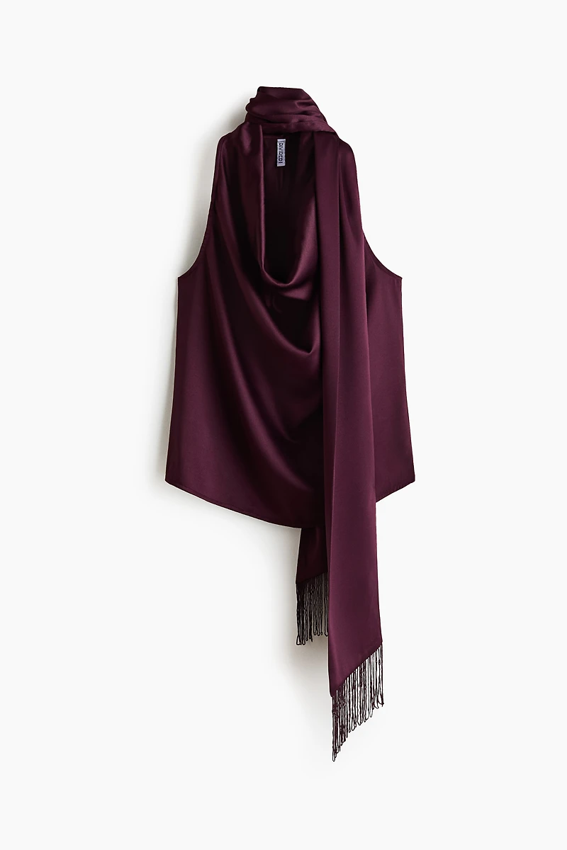 Haut à écharpe en satin