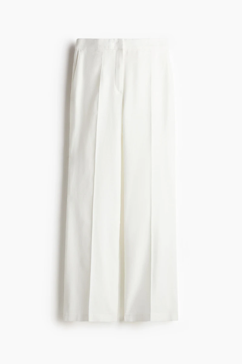 Bootcut Linen-Blend Pants