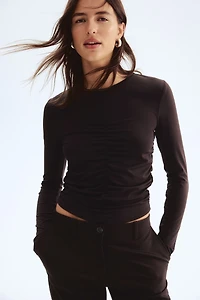 Draped Long-Sleeved Top