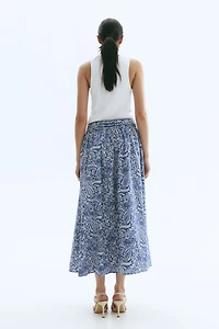 Tie-Detail Poplin Skirt