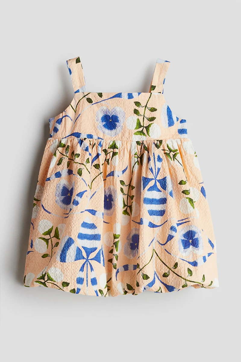 Floral-Print Seersucker Dress
