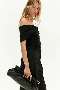Twist-Detail Off-the-Shoulder Top