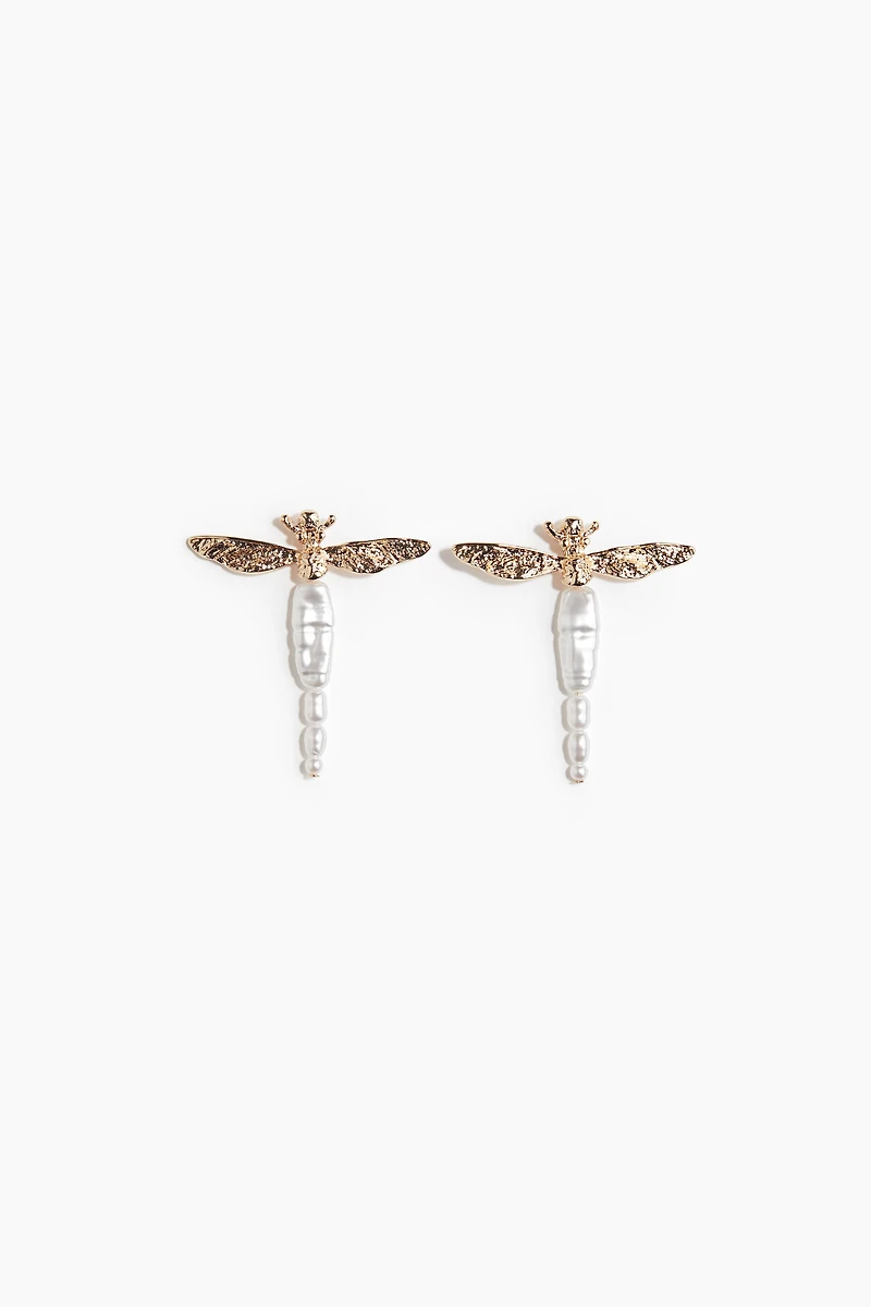 Dragonfly-Shaped Pendant Earrings