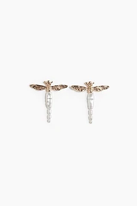 Dragonfly-Shaped Pendant Earrings