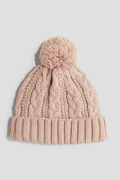 Lined Cable-Knit Beanie