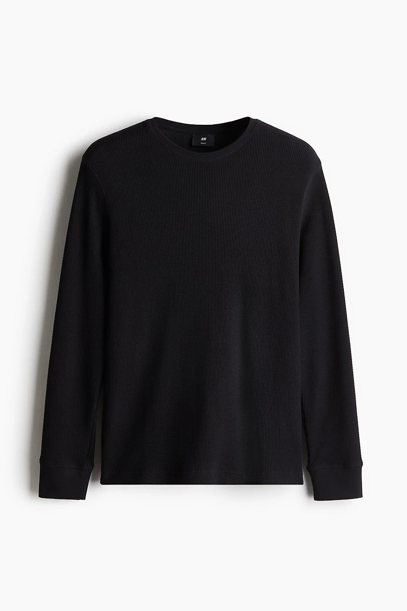 Slim Fit Waffled Jersey Shirt