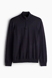 Slim Fit Half-Zip Fine-Knit Sweater