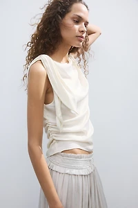 Asymmetric Tie-Detail Top