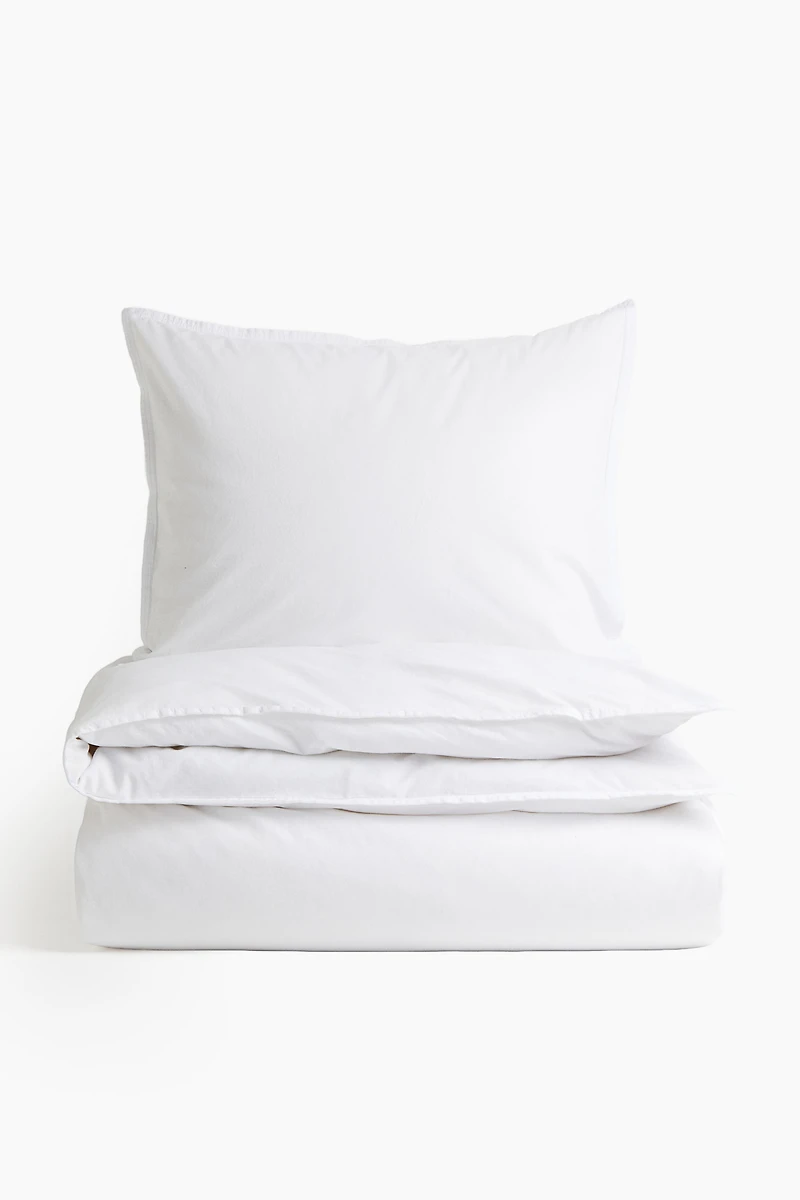 Washed Cotton Twin Duvet Cover Set