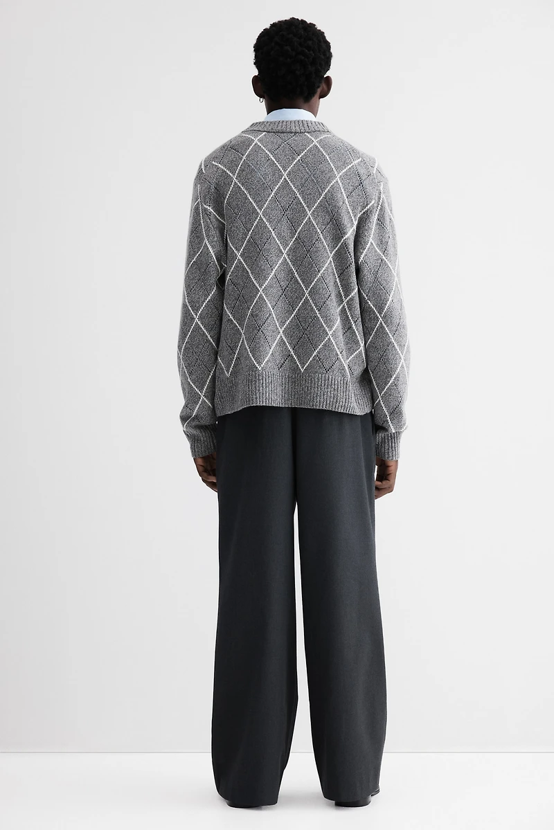 Regular-Fit Wool-Blend V-Neck Sweater