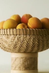 Footed Bamboo Serving Bowl
