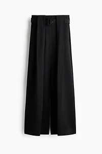 Belted Pleat-Detail Pants