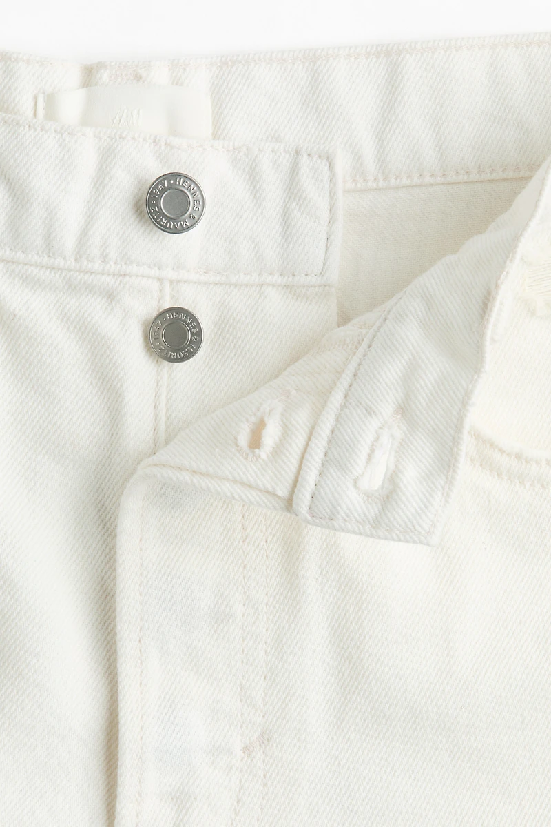 Raw-Edge Denim Shorts