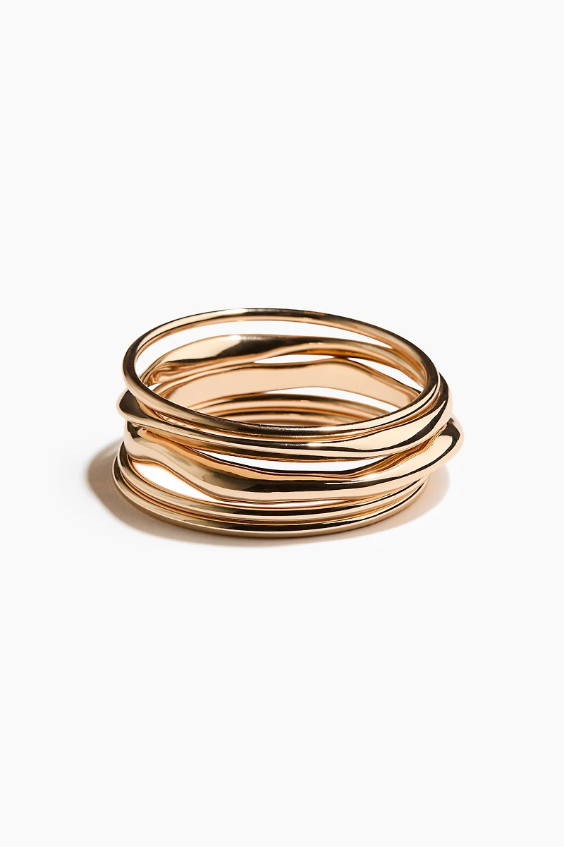 5-Pack Metal Bangle Bracelets