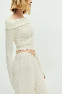 Pantalon large et texturé