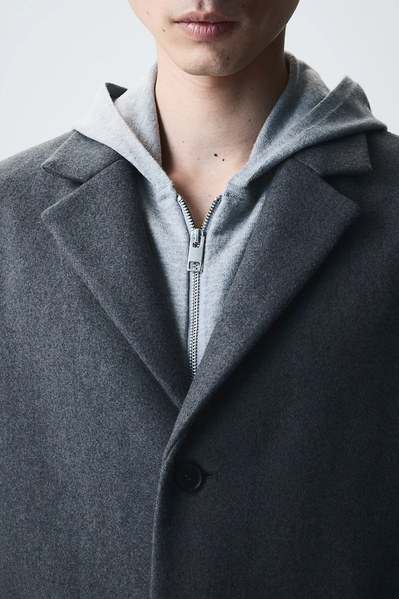 Manteau près du corps en laine mélangée