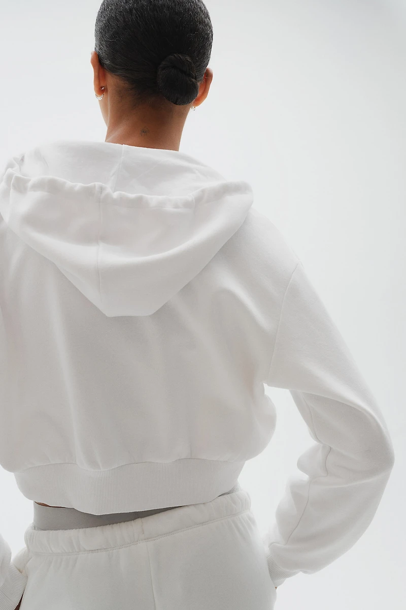 Short Hooded Sweatshirt Jacket