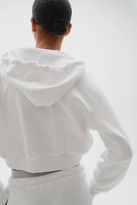 Short Hooded Sweatshirt Jacket