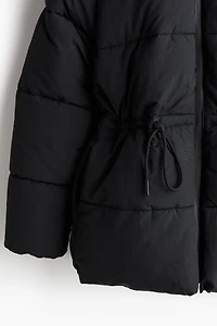 Oversized Drawstring-Waist Puffer Jacket