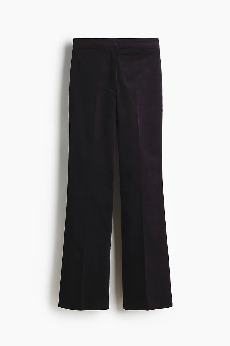 Pantalon évasé en velours