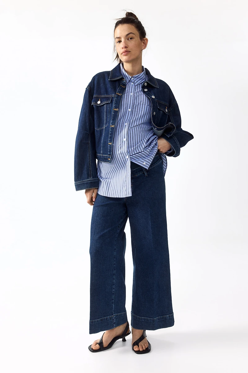 MAMA Jean ample à la cheville taille haute