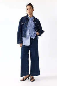 MAMA Jean ample à la cheville taille haute