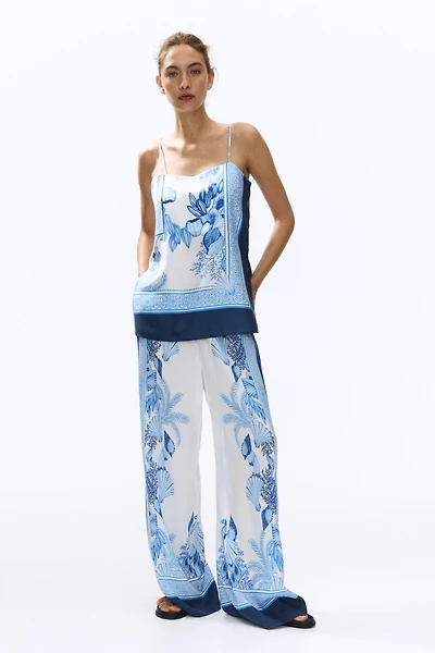 Wide-Leg Lyocell Pants
