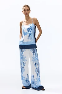 Wide-Leg Lyocell Pants