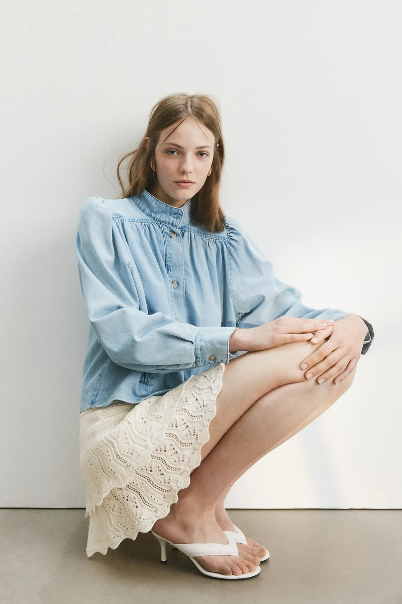 Crochet-Look Tiered Skirt