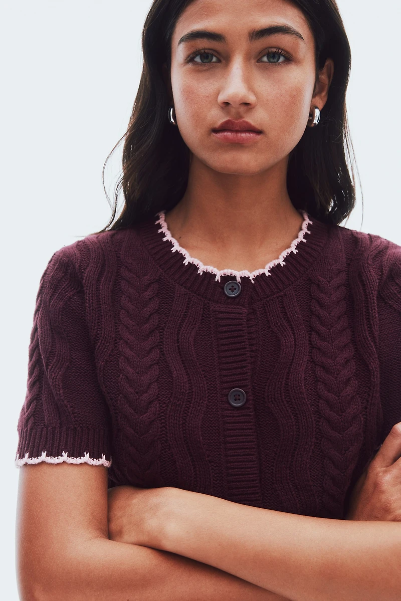 Gilet en tricot torsadé