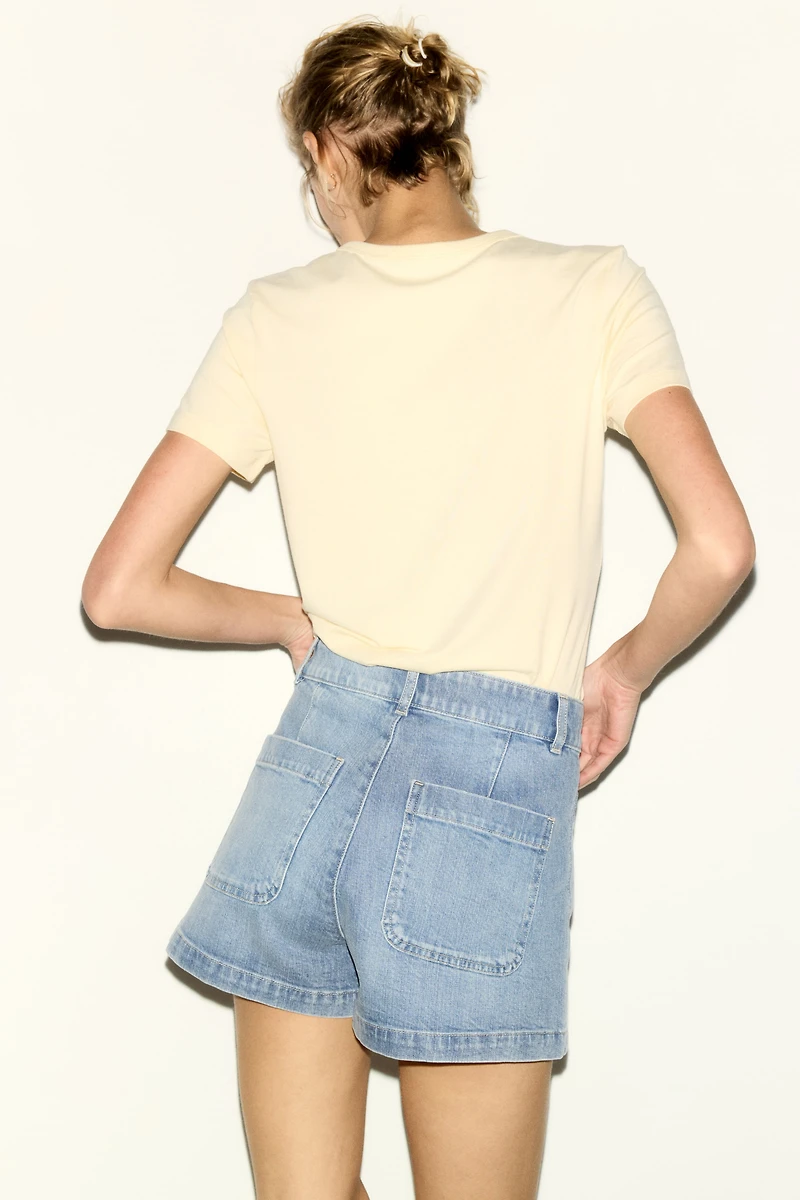 High-Waist Denim Shorts