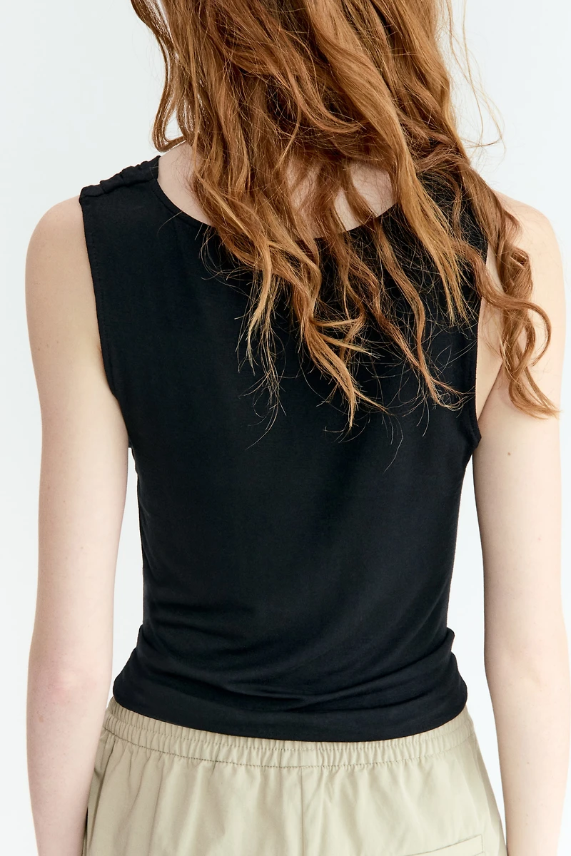 Cowl-Neck Jersey Top