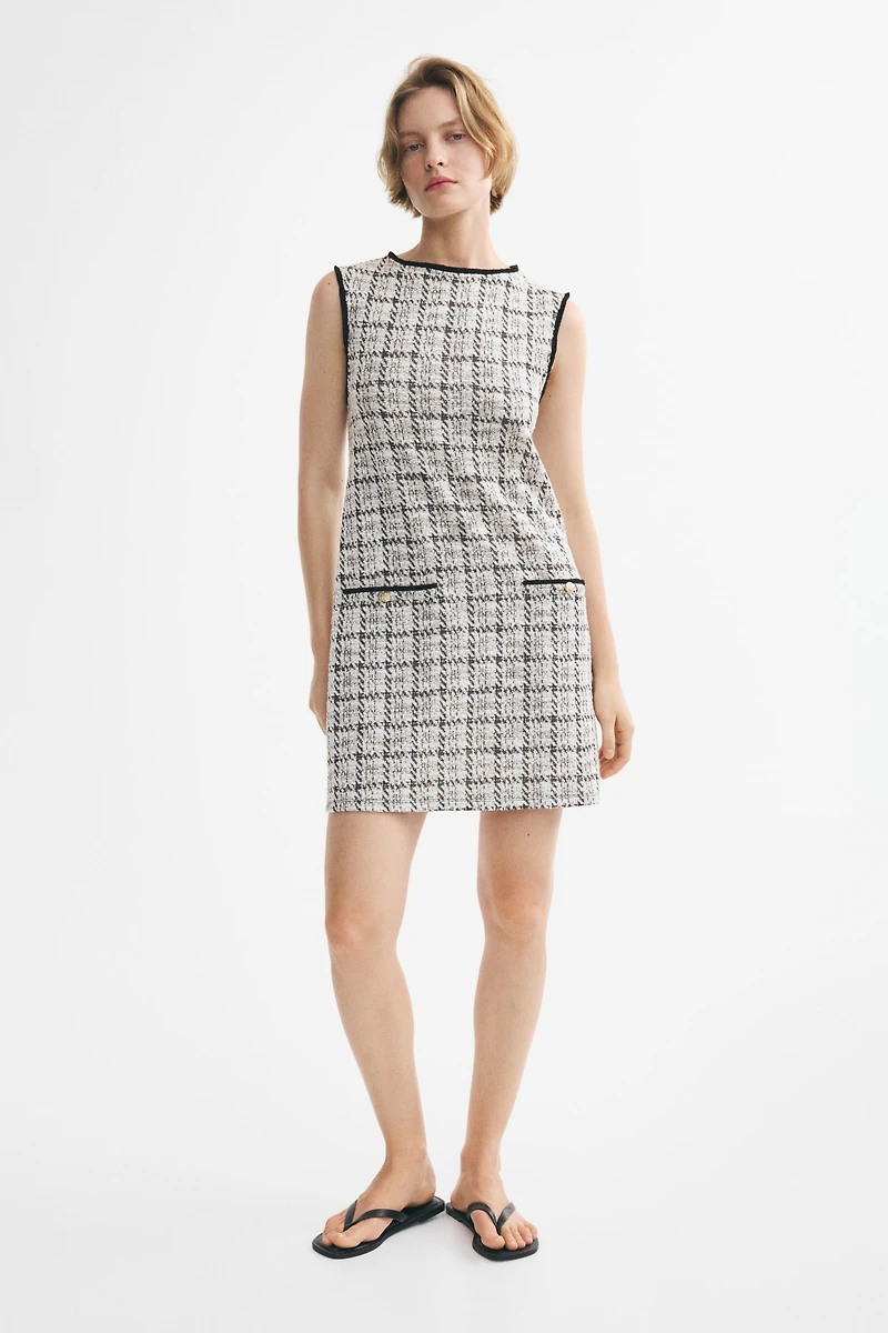 Robe frangée en tricot bouclé
