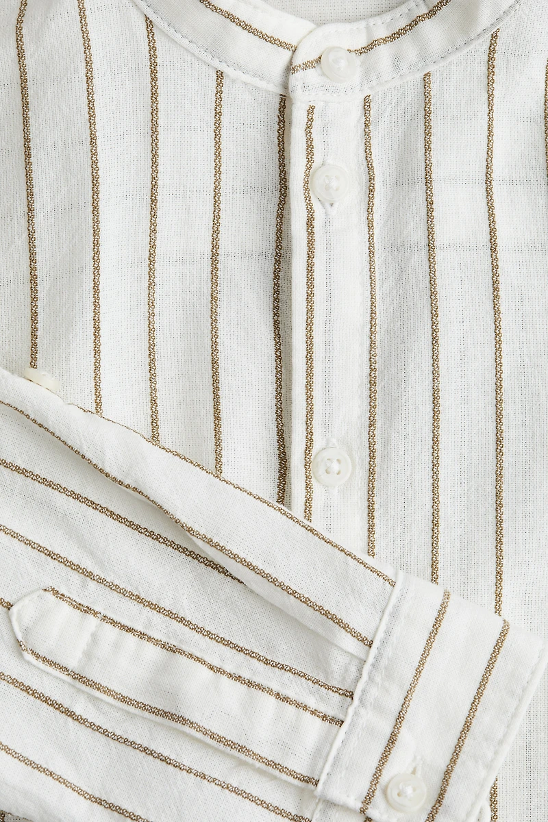 Cotton Band Collar Shirt