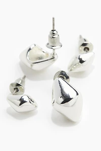 2 paires de boucles d'oreilles bombées