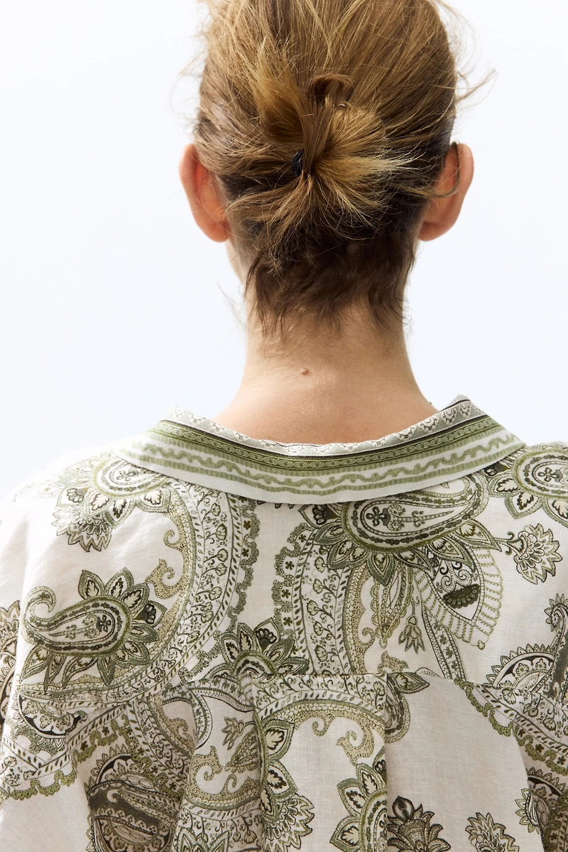 Oversized Linen-Blend Shirt