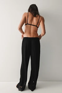 Lace-Trimmed Pajama Pants