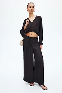 Wide-Leg Drawstring Pants