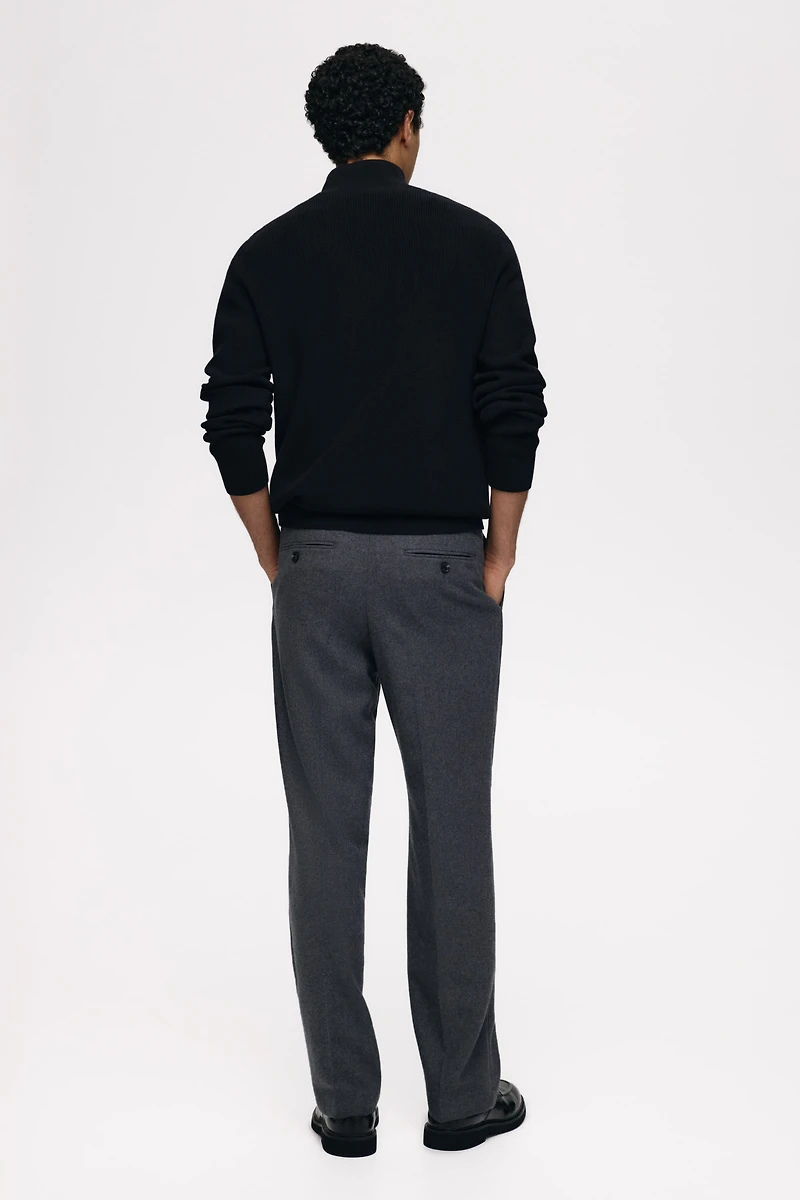 Regular-Fit Wool-Blend Suit Pants